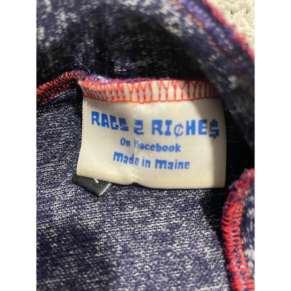 Rags 2 Riches Button Front Cardigan Upcycled Handmade Womens Large Tie Dye Blue - Picture 2 of 9